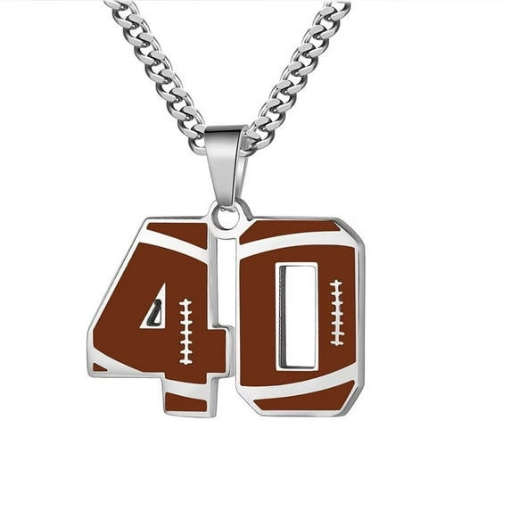 PAURO Necklace for Men Athletes Number Chain Stainless Steel Football Baseball Dainty Pendant Statement Personalized Jewelry Number 40