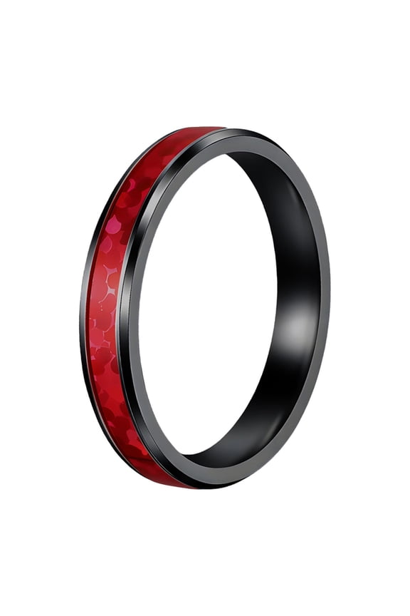 Red Rings for Women Men Couples Size 5 Stainless Steel Wide 4MM 6MM 8MM Personalized Statement Simple Cool Charm Jewelry 4MM Size 9