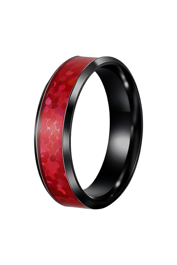 Red Rings for Women Men Couples Size 5 Stainless Steel Wide 4MM 6MM 8MM Personalized Statement Simple Cool Charm Jewelry 6MM Size 10