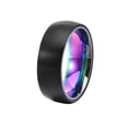 thumbnail image 1 of PAURO Rotatable Men's Stainless Steel Black Matte Brushed Finish Wedding Band Dome Ring Rainbow Size 6, 1 of 2