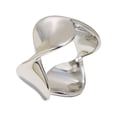 thumbnail image 1 of PAURO Shaped Rings for Women Stainless Steel Silver Gold Plated Personalized Statement Unique Dainty Band Index Finger Thumb Midi Simple Geometric Irregular Jewelry Silver Size 8, 1 of 6