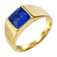 thumbnail image 1 of PAURO Square Gemstone Rings for Men Stainless Steel Statement Personalized Dainty Vintage Simple Jewelry Gold Plated Blue Size 10, 1 of 3