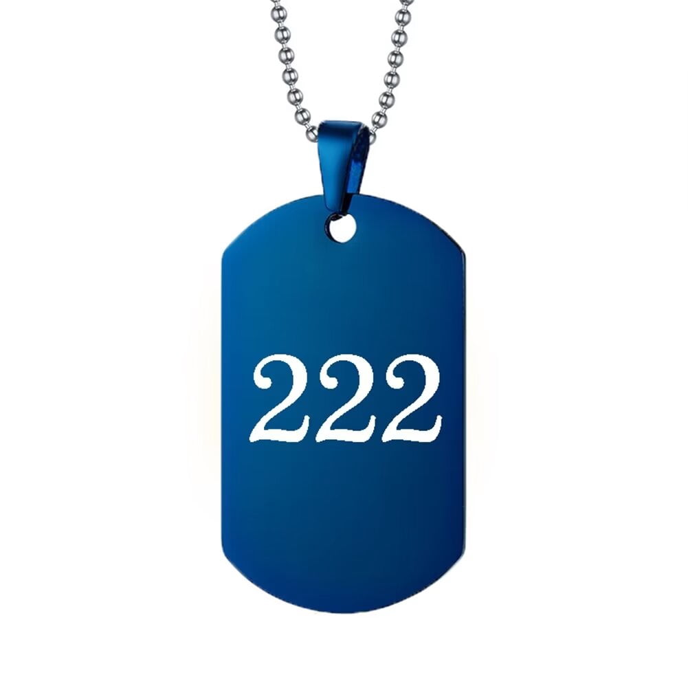 PAURO Angel Number Necklace - Stainless Steel Square Pendant Minimalist Numerology Jewelry