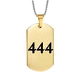 thumbnail image 1 of PAURO Unisex Number 444 Necklace Stainless Steel Square Pendant Simple Numerology Jewelry, Gold, 1 of 2