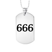PAURO Unisex Angel Number 666 Necklace Stainless Steel Square Pendant Simple Numerology Jewelry, Silver