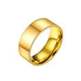 thumbnail image 1 of PAURO Unisex Stainless Steel Minimalist Polished Finish Pipe Cut Flat Dome Wedding Band Ring 8mm Gold Size 9, 1 of 5