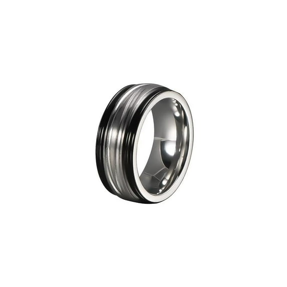 PAURO Unisex's Stainless Steel Elegant Novel Trend Personalized Simple Classic Ring Silver Size 11