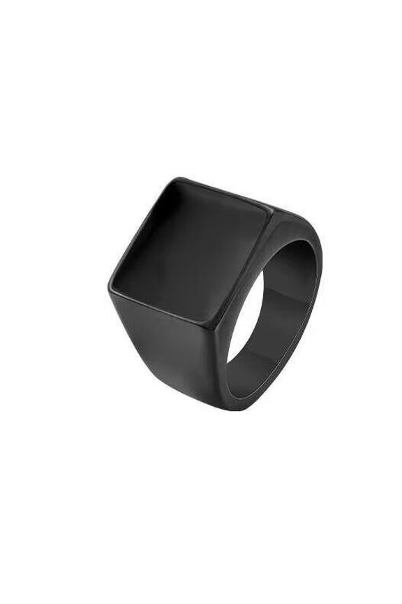 Unisex's Stainless Steel Elegant Simple Classic Novel Exquisite Personalized Ring Black Size 8