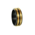 thumbnail image 1 of PAURO Unisex's Stainless Steel Simple Classic Elegant Novel Rotatable Anxiety Ring Black Gold Size 11, 1 of 4