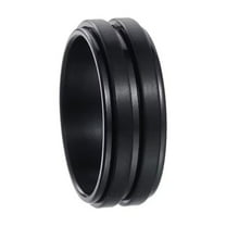 PAURO Unisex's Stainless Steel Simple Classic Elegant Novel Rotatable Anxiety Ring Black Size 7