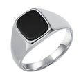 thumbnail image 1 of PAURO Unisex's Stainless Steel Simple Classic Elegant Novel Trend Personalized Ring Silver Black Size 10, 1 of 4
