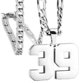 thumbnail image 1 of PAURO Unisex's Stainless Steel Simple Classic Personalized Number Athletes Number Pendant Sport Necklace Sliver 39, 1 of 3