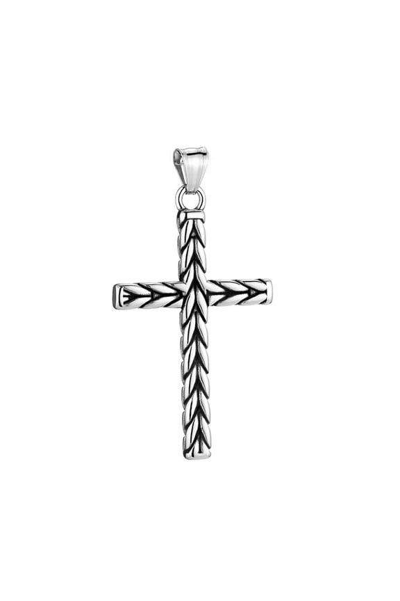 Vintage Men's Stainless Steel Punk Cross Hip Hop Rock Pendant Necklace Pendant Only