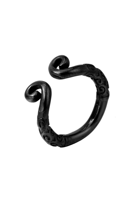 Vintage Men's Stainless Steel Sun Wukong Monkey King Punk Open Thumb Ring Black Size 9