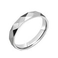 thumbnail image 1 of PAURO Women Men Titanium Steel Rings Rhombus Multi-faceted Wedding Band Fidget Rings 4.5mm Silver 5, 1 of 4