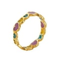 thumbnail image 1 of PAURO Women Stainless Steel Rainbow Heart Rings Enamel Dripping Oil Dainty Colorful Heart Finger Rings Promise Ring Christmas Gifts Gold Size 9, 1 of 4