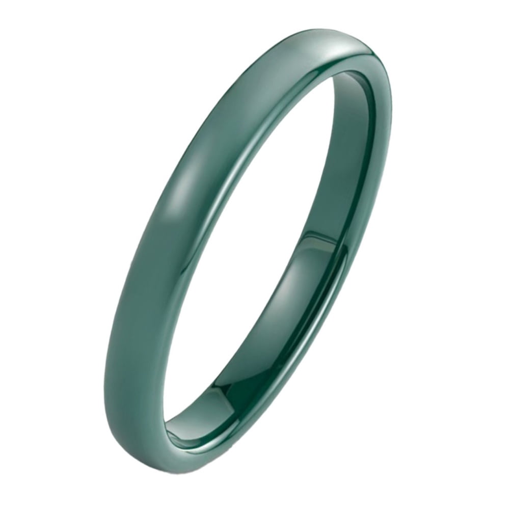PAURO Women's Ceramic Comfort Fit Wedding Band Simple Ring Polished 3mm ...