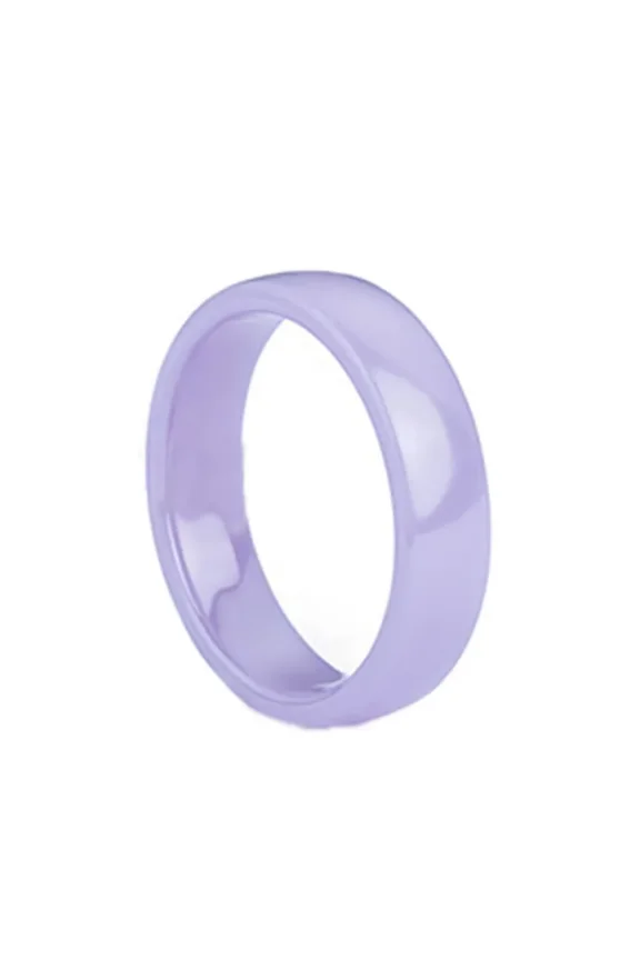 Women's Ceramic Comfort Fit Wedding Band Simple Ring Polished 6mm Purple Size 9
