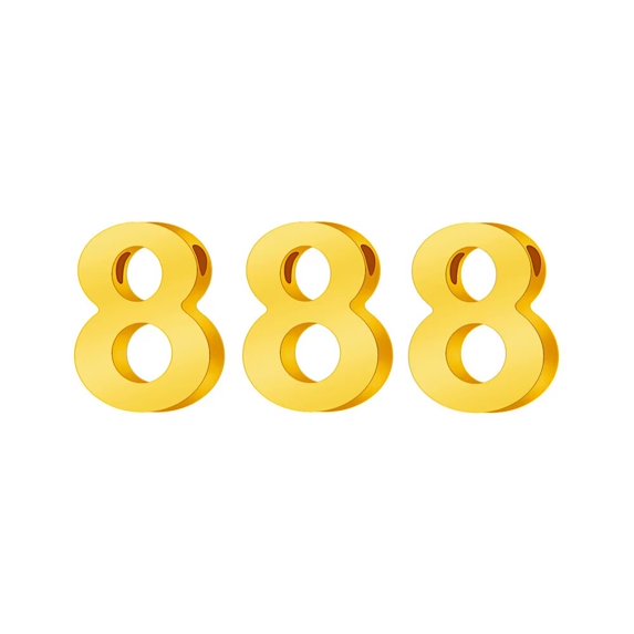 PAURO Women's Men's Dainty Chunky Angel Number 888 Necklace Stainless Steel Number Charm Pendant with Chain, Gold