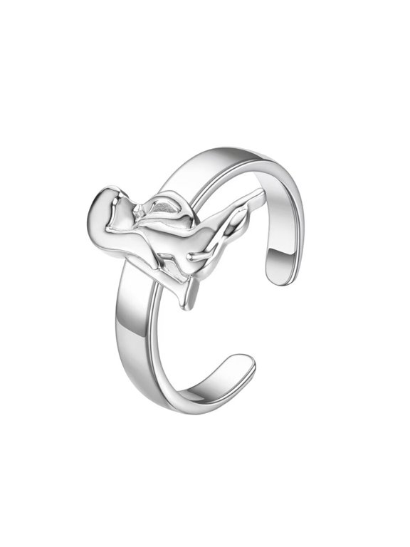Women's Stainless Steel 12 Horoscope Astrology Adjustable Plain Zodiac Sign Rings Virgo