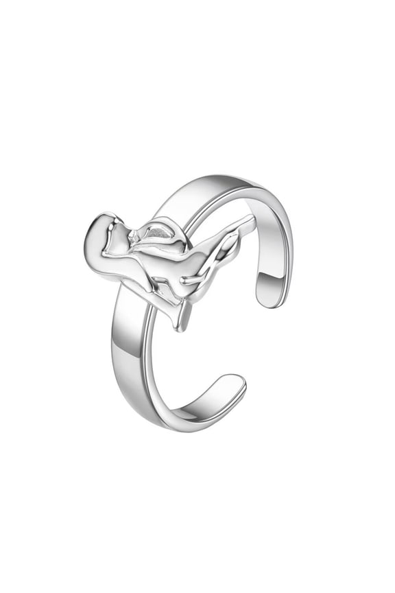 Women's Stainless Steel 12 Horoscope Astrology Adjustable Plain Zodiac Sign Rings Virgo