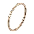 thumbnail image 1 of PAURO Women's Stainless Steel 1mm Knuckle Stacking Rings with Cubic Zirconia Fashion Statement Jewelry Rose Gold Size 10, 1 of 2