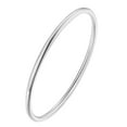 thumbnail image 1 of PAURO Women's Stainless Steel 2mm Glossy Round Bangle Bracelet Oval Solid Stackable Thin Silver 65MM, 1 of 5