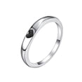 thumbnail image 1 of PAURO Women's Stainless Steel 3mm Simple Heart Stacking Band Rings Wedding Statement Ring Black Size 10, 1 of 4
