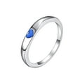 thumbnail image 1 of PAURO Women's Stainless Steel 3mm Simple Heart Stacking Band Rings Wedding Statement Ring Blue Size 5, 1 of 4