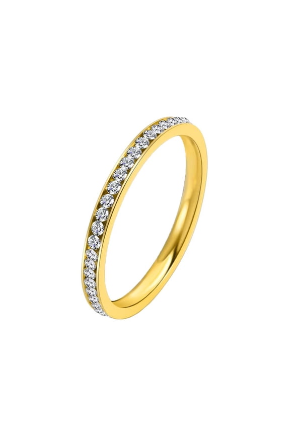 Women's Stainless Steel Engagement Cubic Zirconia Rings Set Stacking Knuckle Finger Ring Gold Size 7