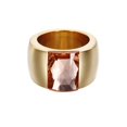thumbnail image 1 of PAURO Women's Stainless Steel Gemstone Statement Ring Chunky Vintage Dome Wedding Band Gold Orange Size 9, 1 of 5
