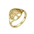 thumbnail image 1 of PAURO Women's Stainless Steel Simple Hollowed Tree of Life Signet Rings Wedding Band Jewelry Gold Size 9, 1 of 5