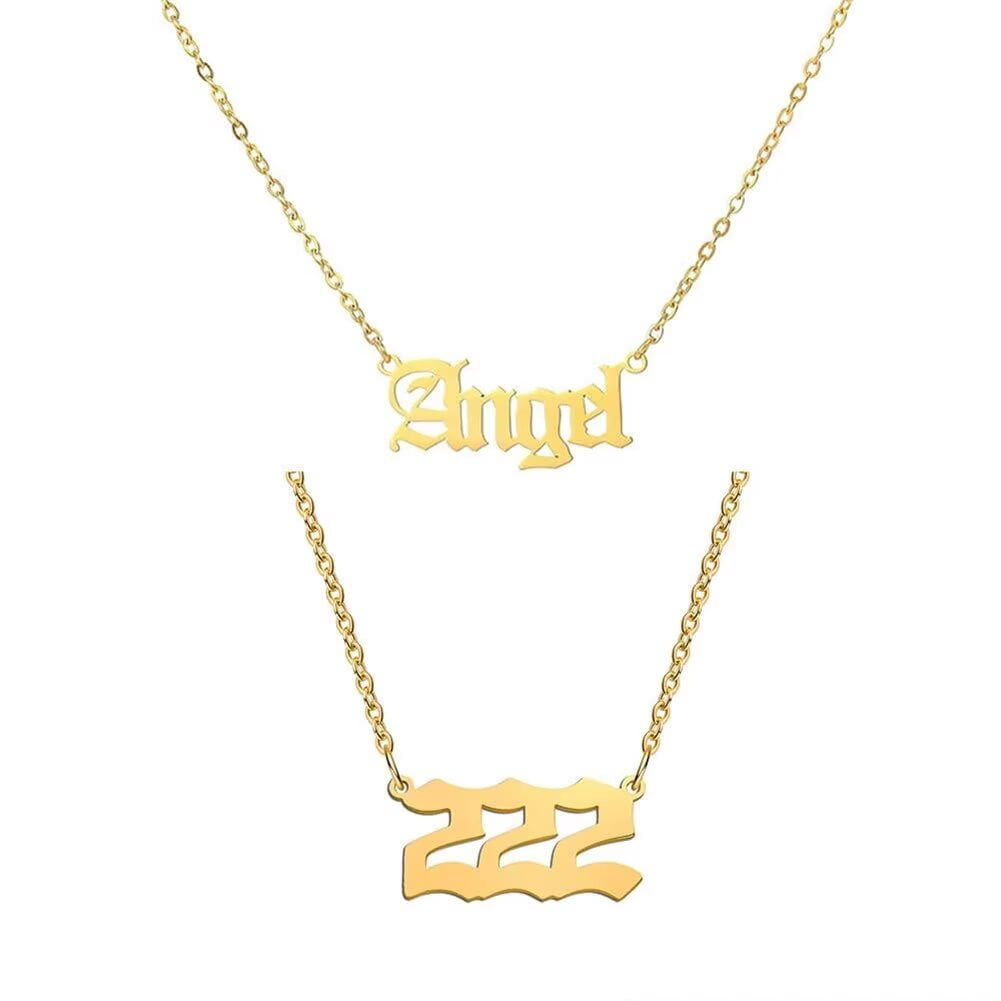 PAURO Women's Stainless Steel Stacking Angel Numbers Double Layered ...