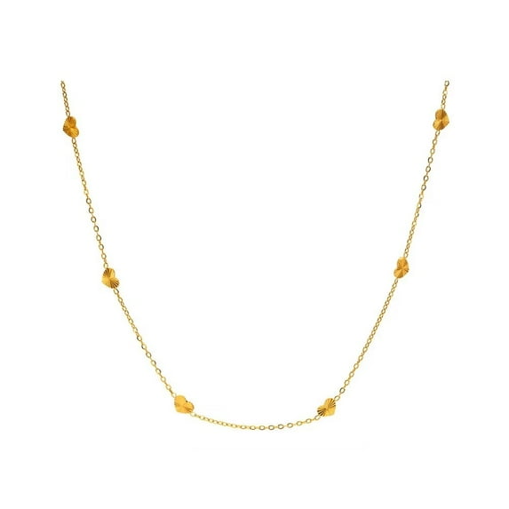 PAURO Women's Stainless Steel Stylish Love Heart Pendant Necklaces Jewelry Gift Gold