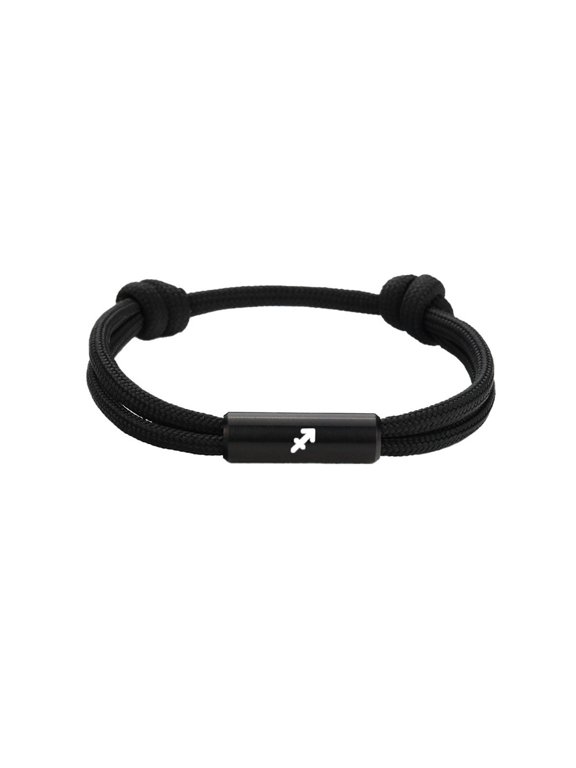 Zodiac Bracelets for Men Women Constellation Braided Cord Horoscope Adjustable Nylon Astrology Star Sign Layered Amulet Couples Unisex Lucky Jewelry Black-Sagittarius