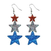 PAVEOS American Patriotic Earrings American Flag Red White and Blue Earrings for Women 4th of July Dangle Earrings for Women 4th of July Outfits for Women House Decor for Youth Multi-color-e