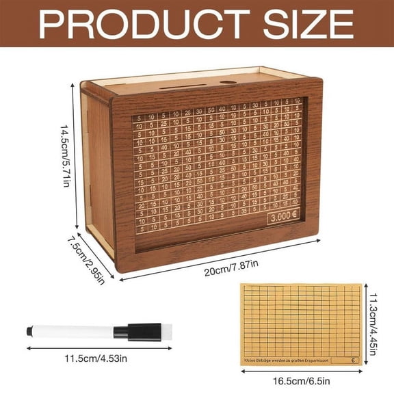 PAVEOS Bank Machine in Clearance Bank for Adults Kids Wooden Coin Bank for Boys and Girls Adults Money Box with Counter Multi-color-h