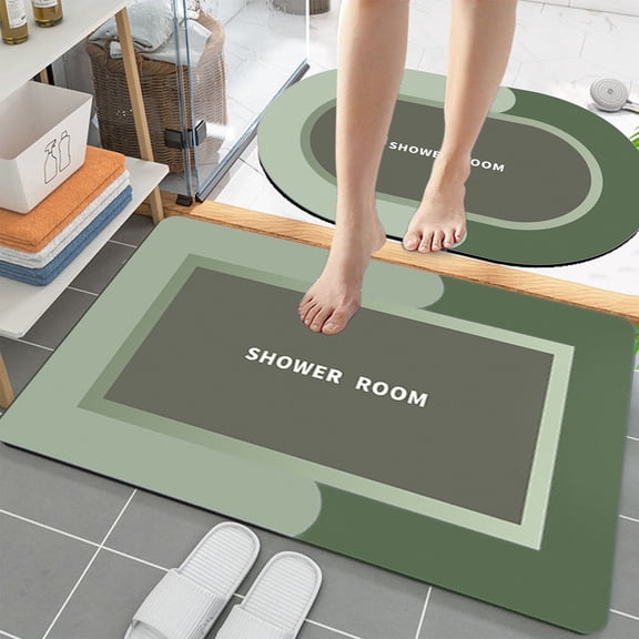 PAVEOS Bathroom Rugs, 15.74x23.62in Bath Rug Set 2PC Super Absorbent Dry Non Slip Backing Washable Bathroom Floor Mats Shower Rugs for Bathtub Shower Room Affordable 2PC Set