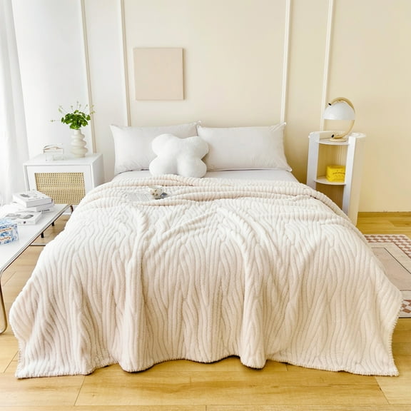 PAVEOS Cozy Throw Blanket, Cotton Velvet Blanket Warm Leisure Blanket Multifunctional Solid Color Cover Blanket, 78.7x70.9in