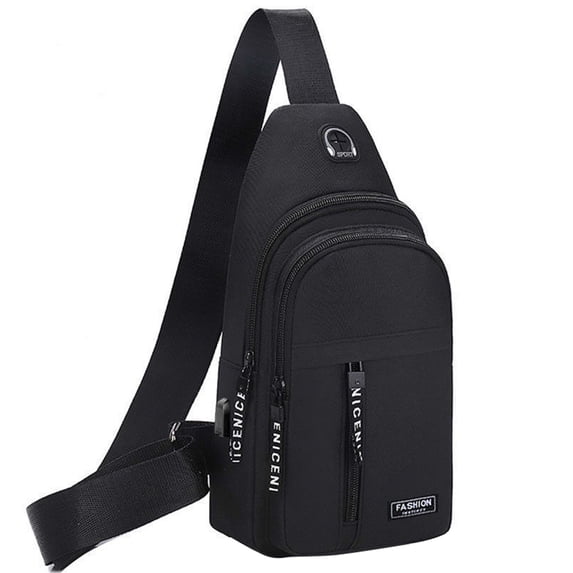 PAVEOS Fashion Chest Bag in Clearance Strap Bag Crossbody Backpack with USB Hole with Headphone Hole Strap Backpack Hiking Backpack Multipurpose Crossbody Chest Bag Black-u