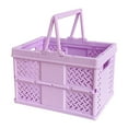 thumbnail image 1 of PAVEOS Food Storage Baskets Outdoor Picnic Basket Supermarket Shopping Basket Spring Outing Vegetable Basket Portable Carry Basket Vegetable and Fruit Basket Folding Storage Basket Purple-y, 1 of 1