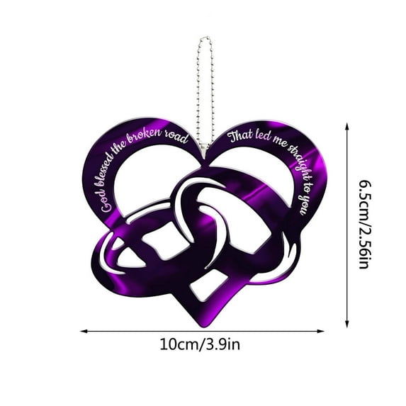 PAVEOS Hanging Ornaments in Clearance Romantic Valentine's Day Pendant Painted Acrylic Hanging Decoration Home Living Room Bedroom Car Decoration purple-c