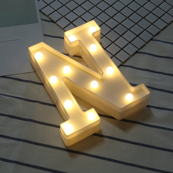 PAVEOS Home Decor Clearance Alphabet LED Letter Lights Light up White Plastic Letters Standing Hanging white-j