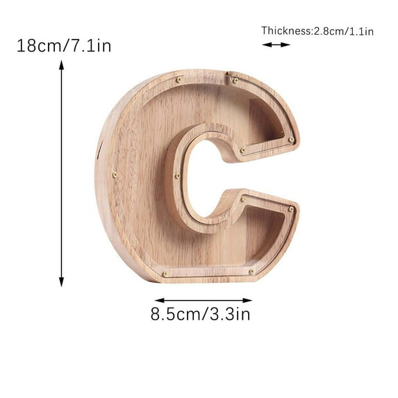 PAVEOS Home Decor Clearance Personalized Wooden Name Money Box Wooden Deposit Box Twenty Six English Letters Multi-color-k