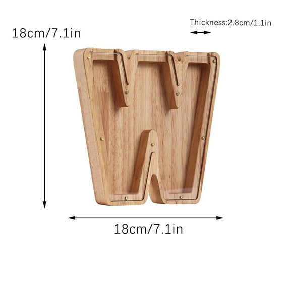 PAVEOS Home Decor Clearance Sale Personalized Wooden Name Money Box Wooden Deposit Box Twenty Six English Letters Multi-color-d