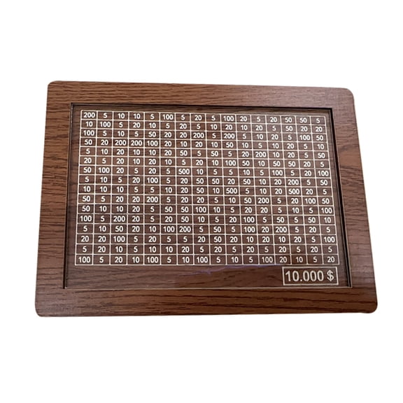 PAVEOS Large Cash Boxes on Clearance Wooden Money Box with Money and Numbers with Counter Crafts Portable Storage Case Money Saving Box for Adults Child 10000 Euros Brown-c