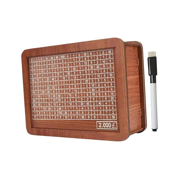 PAVEOS Medium Cash Boxes on Clearance Wooden Money Box with Money and Numbers with Counter Crafts Portable Storage Case Money Saving Box for Adults Child Brown-f