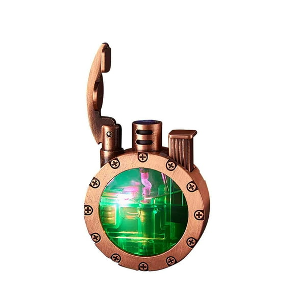 PAVEOS Men's Lighter Clearance Sale Vintage Trench Lighter Transparent Kerosene Lighter Vintage Steam Punk Lighter-cool Unique Mens Lighters without Gas Multi-color-z
