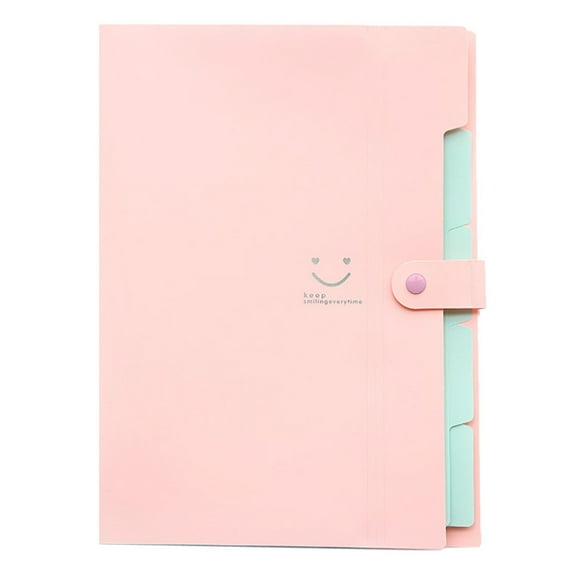 PAVEOS Office and Stationery Clearance A4 File Document Bag Pouch Bill Folder Organizer Fastener Office Supplies Pink-d