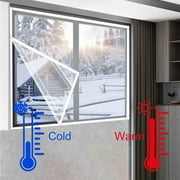 PAVEOS Plastic Window Insulation Kit, 47.24"x59.06" Insulation Film with Hook & Loop Thicken Thermal Attic Insulation Cover Weatherproofing Window Insulation for Winter